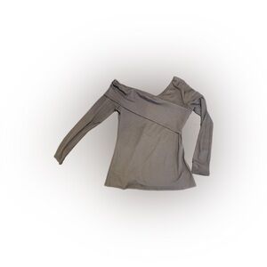 Gray One-Shoulder Top
